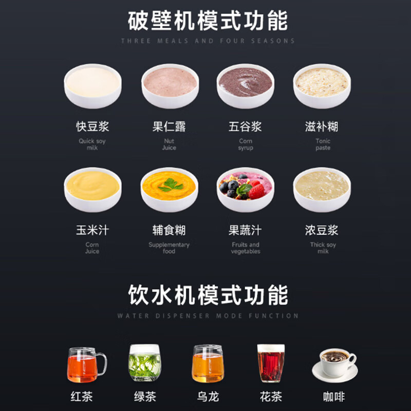西屋(Westinghouse)低噪音免手洗破壁机全自动即热茶饮机二合一高端多功能热烘除菌破壁机 WPB12Q01高清大图