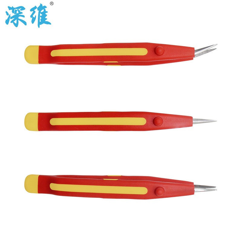 深维(SHEN WEI)SW-1902001绝缘微尖横齿镊子150mm(单位:把)