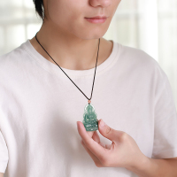 印象眸 翡翠吊坠 飘花度母观音玉佩男款玉石吊坠 送证书