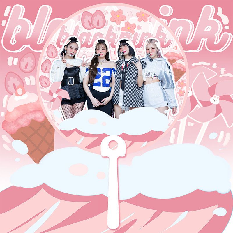 BLACKPINK透扇01 BLACKPINK金智妮JENNIE金智秀LISA朴彩英ROSÉ透扇扇子同款周边
