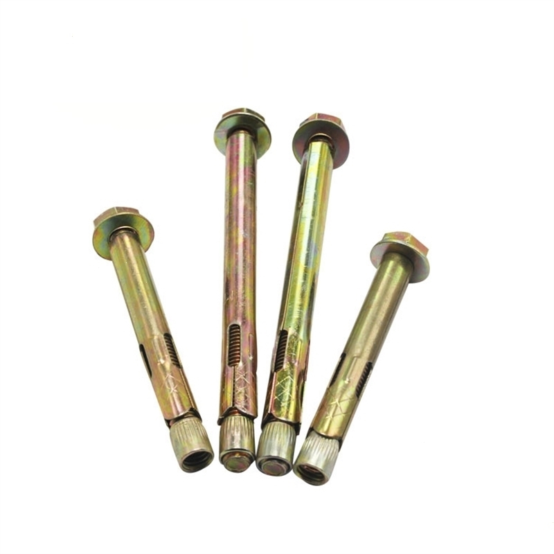 镀彩锌外六角膨胀螺栓古达内置螺丝内爆内迫拉爆68101216