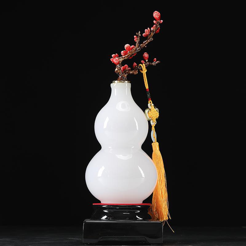 美帮汇玉石葫芦摆件家居客厅玄关酒柜电视柜装饰品搬迁乔迁新居礼品高清大图