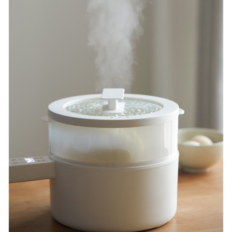 olayks.立时 电煮锅带蒸笼 2L容量 700W OLK-01-11 DZG00508 白色高清大图