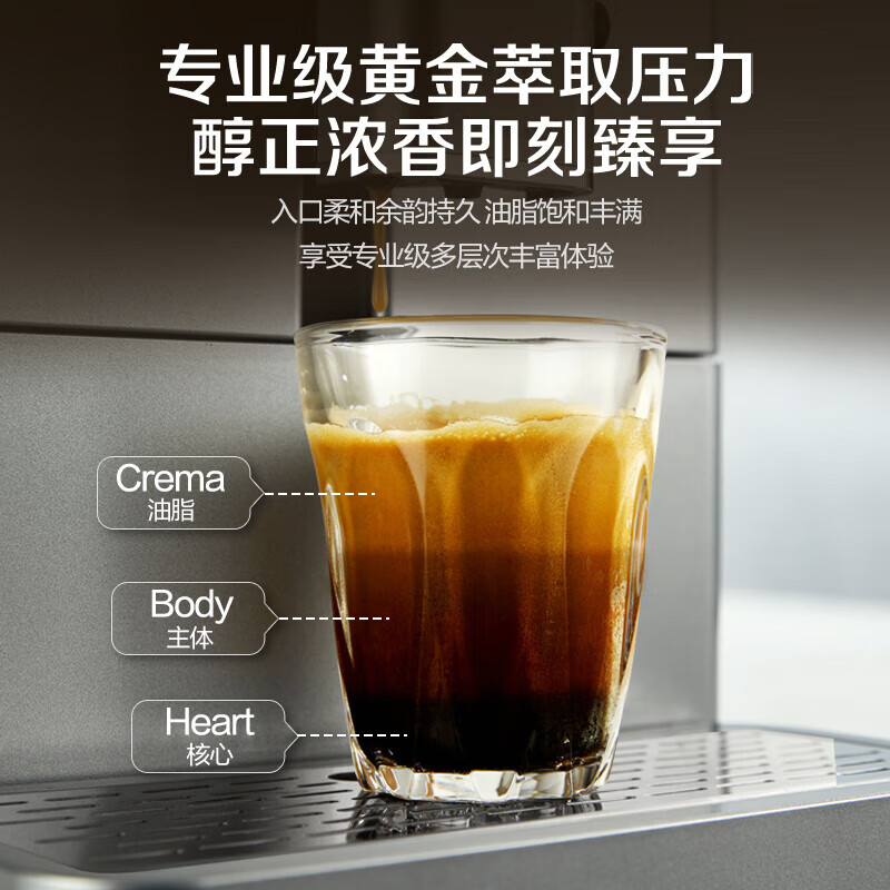 松下咖啡机家用/办公室全自动意式咖啡机研磨一体 奶泡系统 现磨咖啡豆 NC-EA801 曜石灰高清大图
