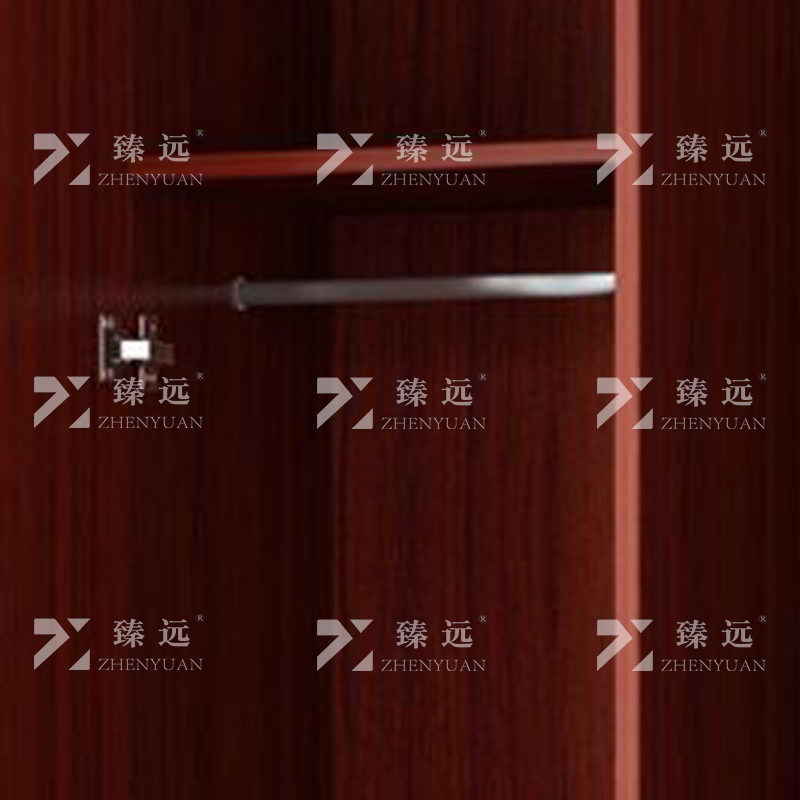 臻远ZY4022347简约木质衣柜衣服收纳柜 柚木色三门