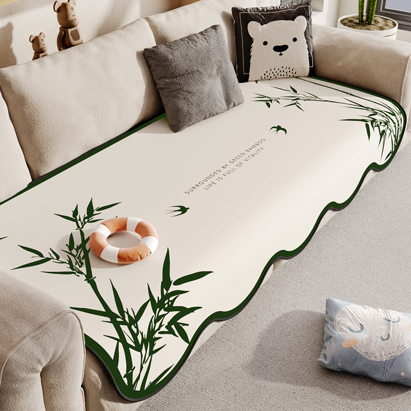 异形雪尼尔沙发垫四季通用2024新款轻奢高级感不规则防滑盖布毯巾高清大图