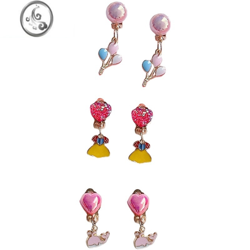 jimi卡通耳夹儿童女童公主小女孩可爱卡通无耳洞耳环耳钉宝宝饰品耳坠