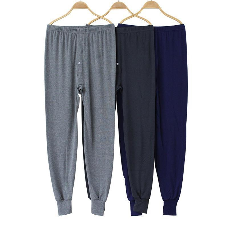 蓝色4xl190235男士保暖裤宽松男装200斤男款穿里面柔软中老年人单件