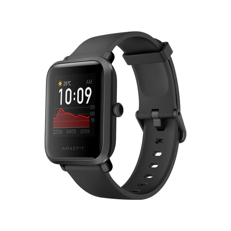 Amazfit 智能运动手表米动手表青春版1S 华米科技运动手表 GPS NFC 消息提醒 心率检测 碳黑