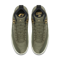 Air Jordan12 Retro AJ1 2保罗CP3男士局绿色麂皮金扣高帮篮球鞋实战战靴130690-301橄榄绿