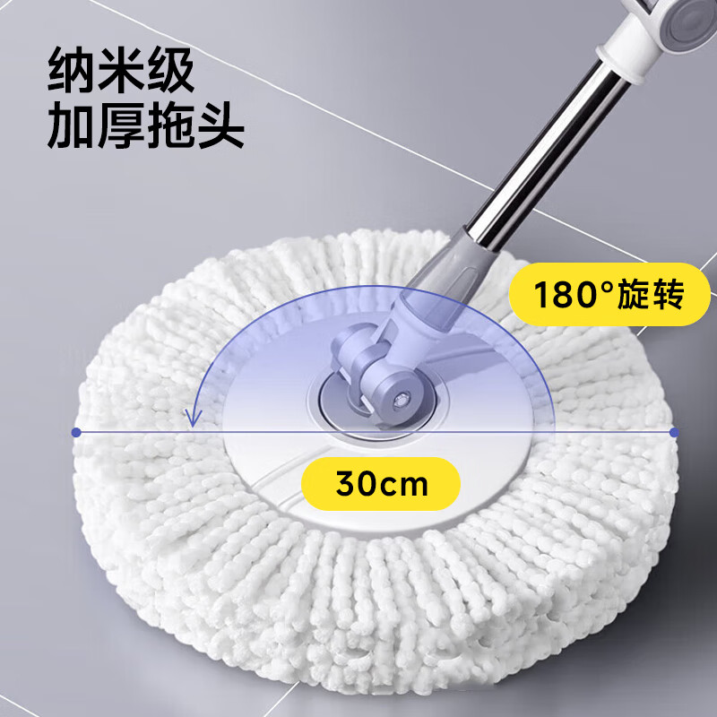 五月花 旋转拖把替换头2只装超细纤维拖布头吸水墩布头替换装2只装高清大图