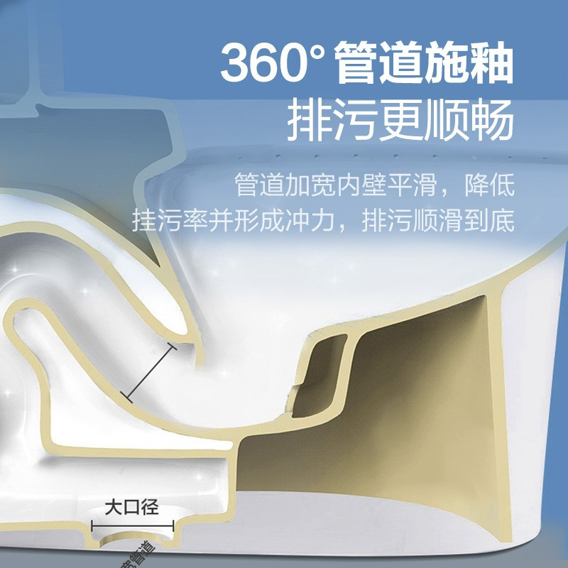 恒洁卫浴马桶坐便器家用连体喷射虹吸式抽水马桶节水防臭坐便1182