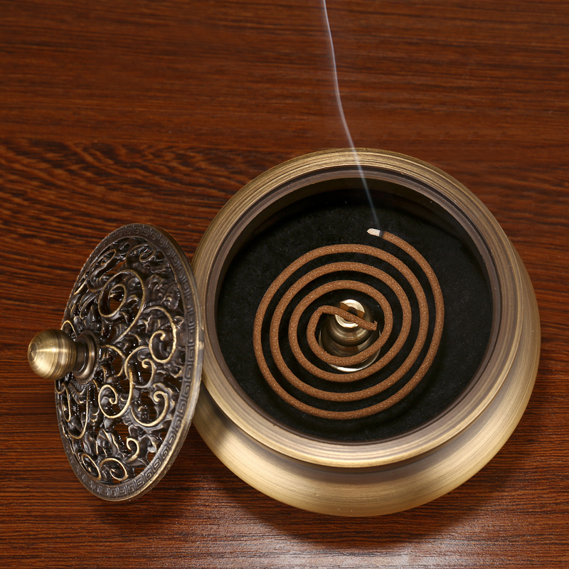 美帮汇铜香炉摆件 家居客厅室内仿古三足铜香炉檀香炉盘香炉香薰炉高清大图