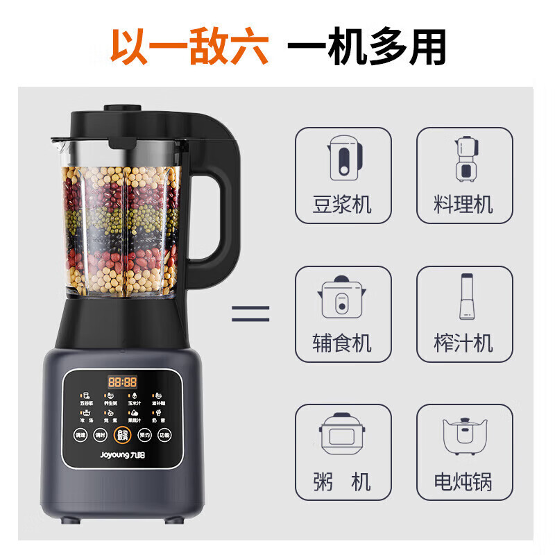 九阳(Joyoung) L12-P153 辅食料理机 破壁机 家用多功能双打豆浆机果蔬汁料理机高清大图