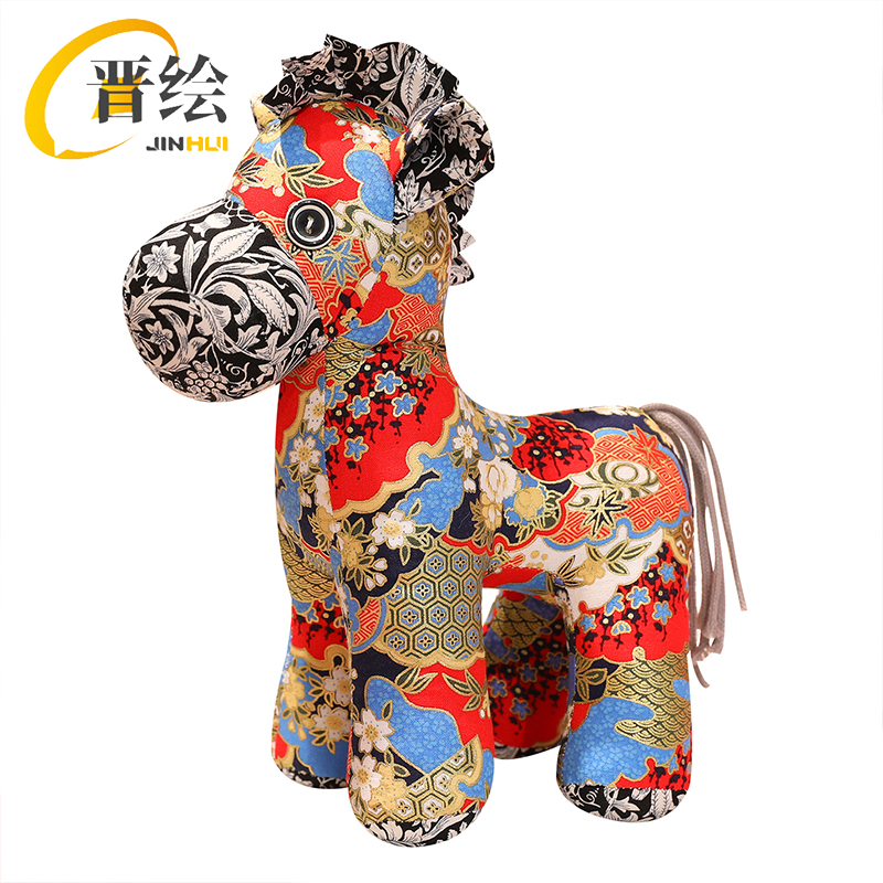 晋绘 新年春节吉祥物公仔玩偶 民俗布艺马22cm 个