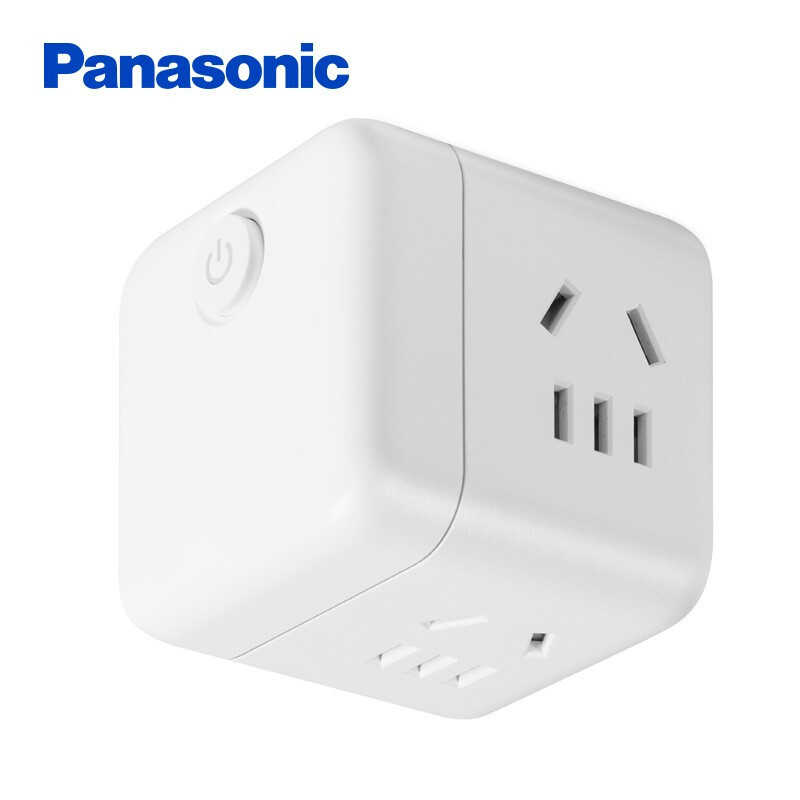松下(Panasonic)多功能魔方USB3个(20W)插座位四位五孔插线板带开关接线板创意转换器 一拖四