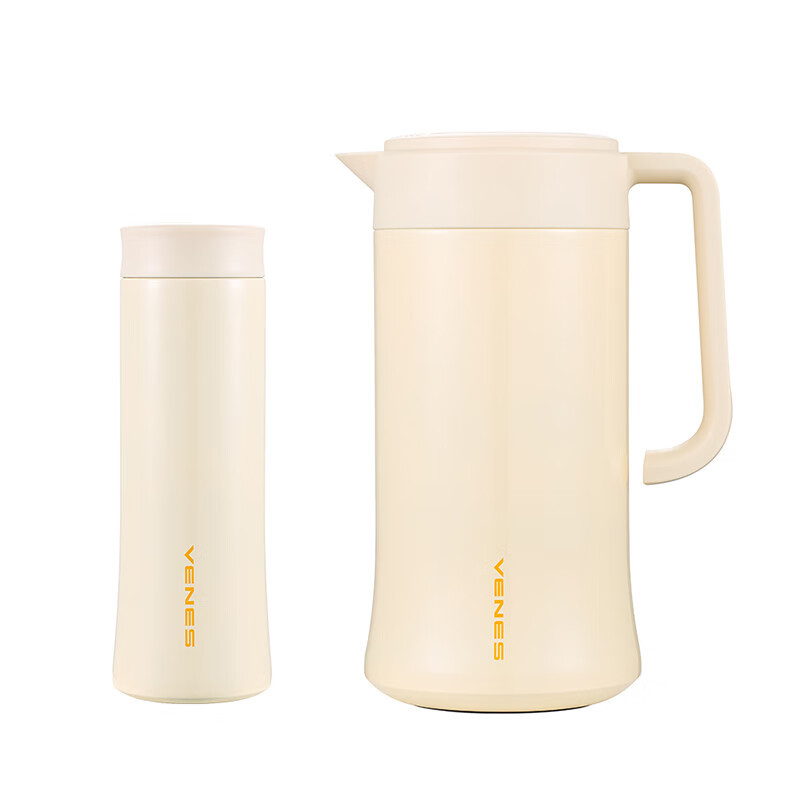 菲驰 FC218T 多丽拉家居壶套装 保温杯350ml+保温壶1300ml (单位:套) 奶油白