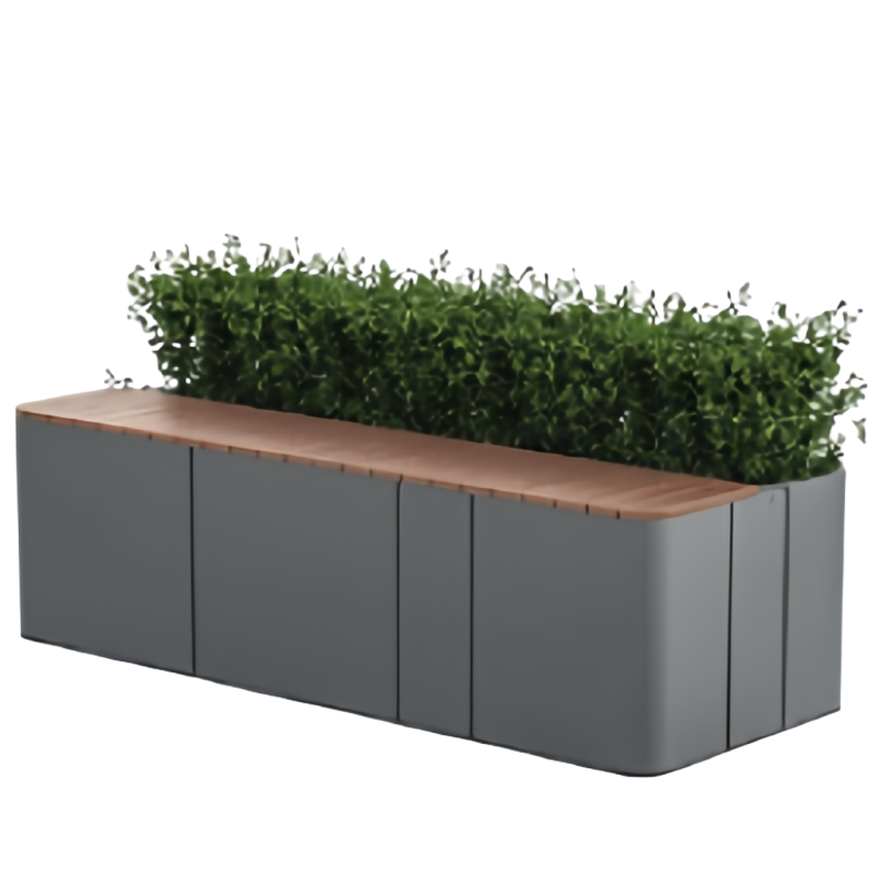 铭思达户外长椅1.6米含花箱张高清大图