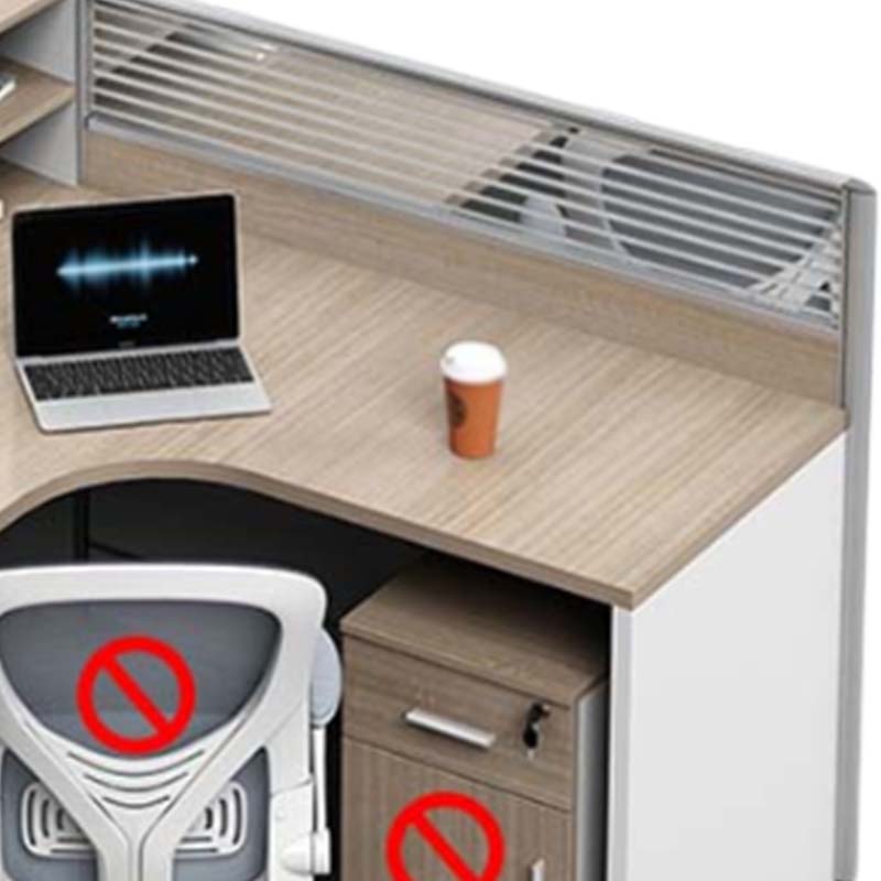 铭威盾职员办公桌员工位转角l型卡座电脑桌简约办公室桌椅组合F型单人位+活动柜+椅子高清大图