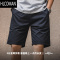 HLCOMAN工装法式卡其色运动短裤帆布休闲修身直筒五分裤男士夏季