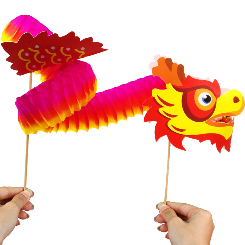 手工diy拉花纸舞龙幼儿园折纸制作材料包中国龙 款式混发(200个)