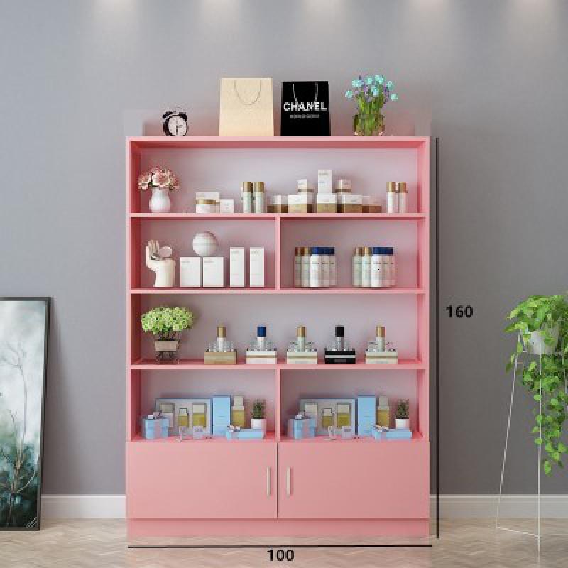 化妆品货架展示柜陈列柜理发店美甲柜子院药店护肤产品展示架 1.6米高*100厘米宽颜色备注