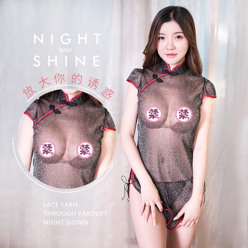 情趣内衣服用品激情套装透明制服SM透视装女中国性感旗袍风睡衣服