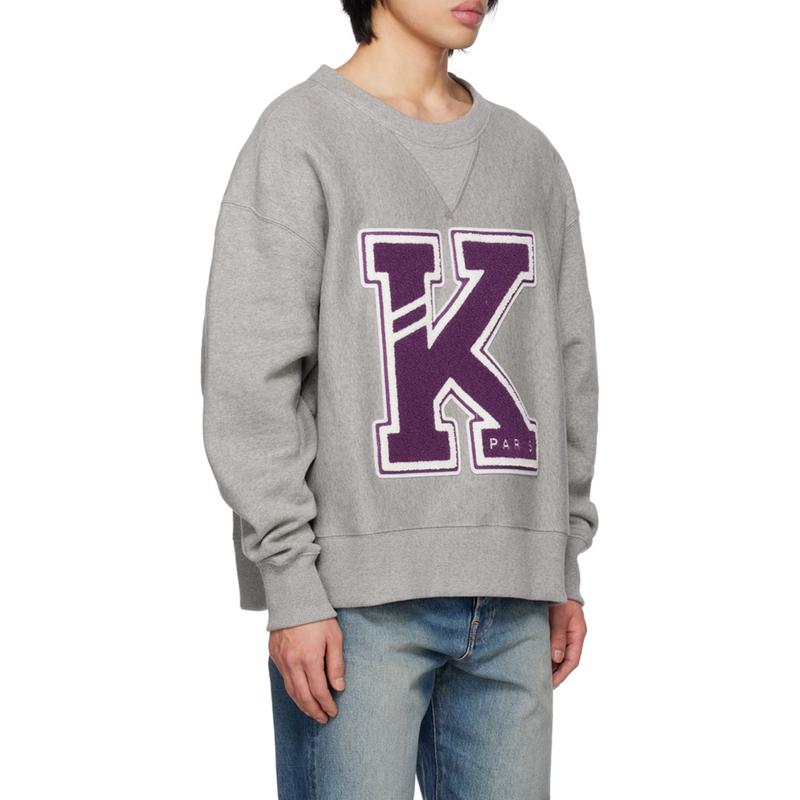 高田贤三(Kenzo)男款棉质落肩圆领卫衣舒适百搭套头休闲运动潮牌高清大图