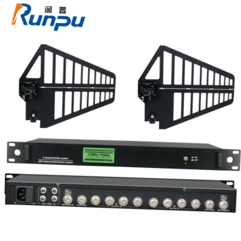 润普Runpu无线麦克风天线信号放大器专业一拖二无线话筒天线延长信号增强器RP-XH500高清大图