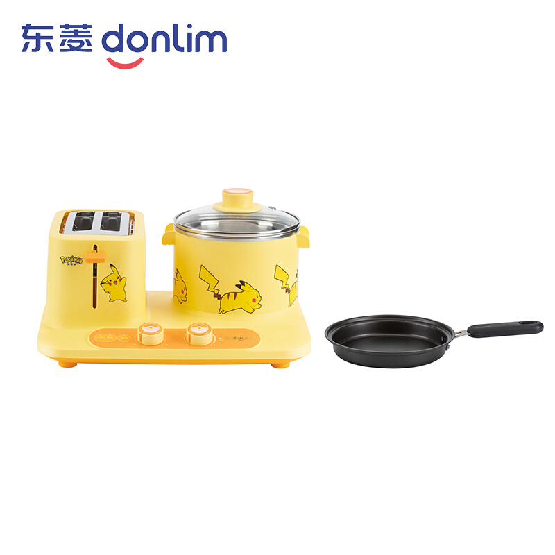 东菱(Donlim)多士炉DL-3405皮卡丘黄色款 多功能早餐机家用面包机吐司烤面包多士炉蒸煮烤全能