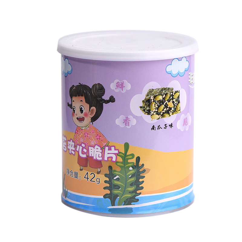 【南瓜子】山水说夹心海苔罐装即食儿童芝麻原味炒米巴旦木南瓜子42克罐装（6罐起售）