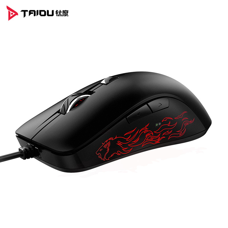 钛度(Taidu)TSG600K 预言者智能版 黑色 磨砂火狮 RGB游戏鼠标 绝地逃生吃鸡鼠标
