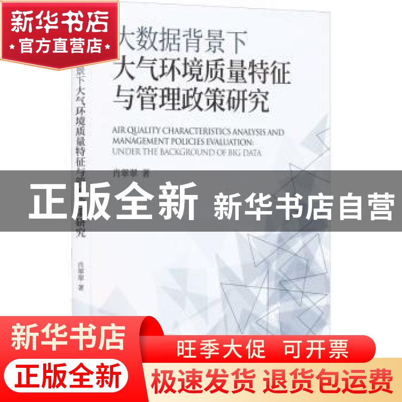 正版 大数据背景下大气环境质量特征与管理政策研究 肖翠翠著 经