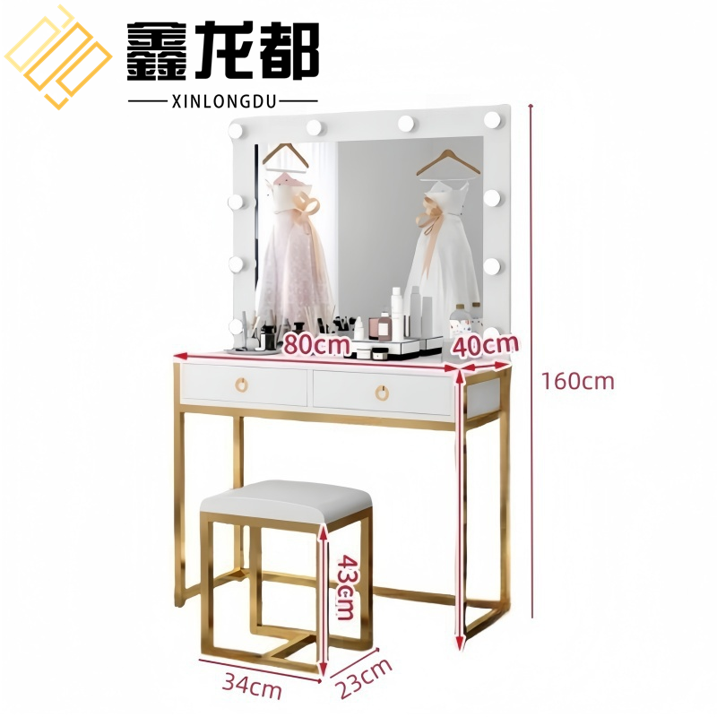 鑫龙都梳妆台+凳子80cm套高清大图