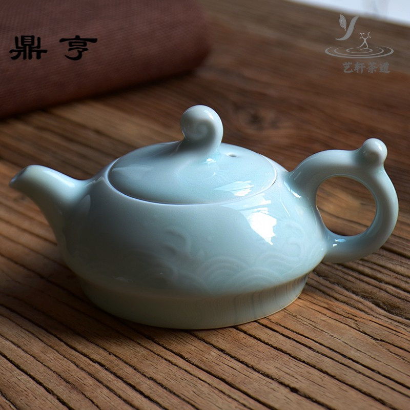 鼎亨景德镇影青茶壶陶瓷泡茶壶带过滤茶壶功夫茶具套装单壶冲茶器