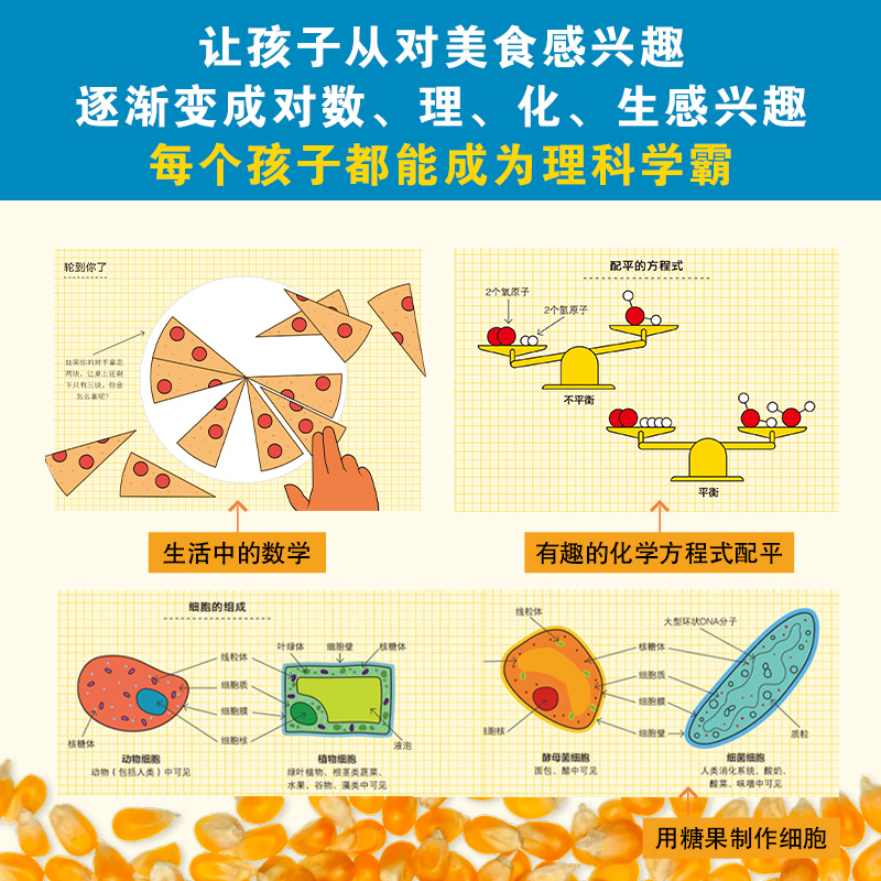 美味的科学(全4册) [正版]美味的科学系列全4册 美味的数学物理化学生物启蒙书9-14岁儿童漫画书小学生初中课外书数理