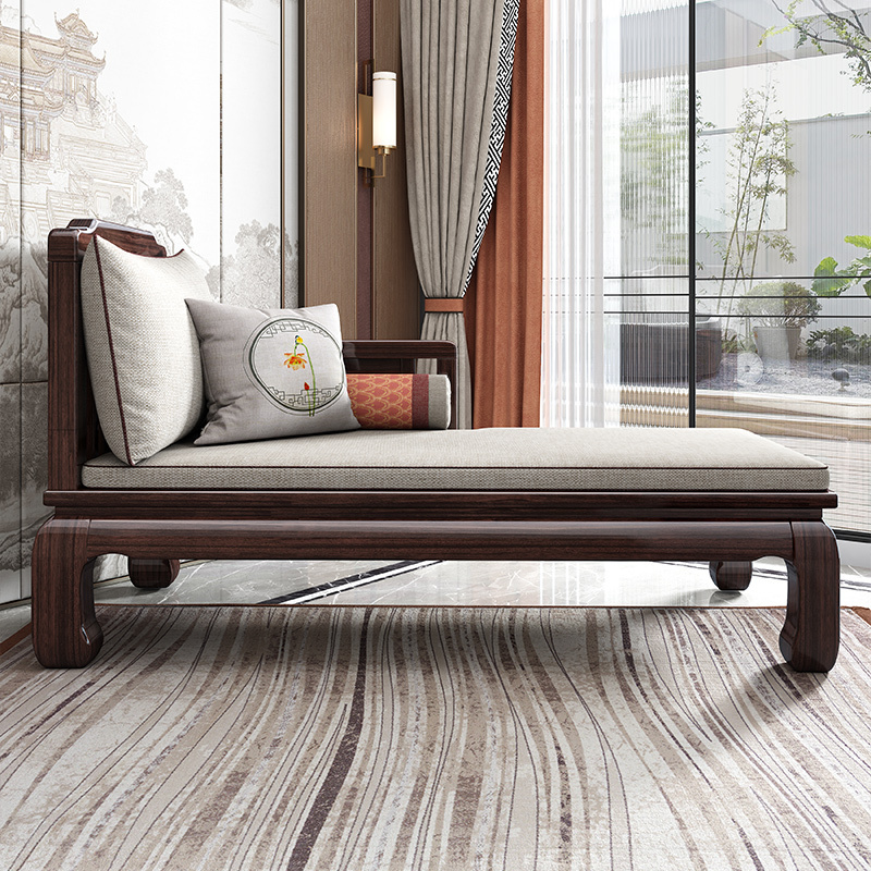 新中式实木紫金檀木贵妃椅太妃椅沙发客厅躺椅单独贵妃榻美人榻