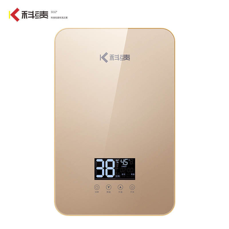 科绩 KJ-75-J 即热式电热水器 安全智能恒温家用速热洗澡机淋浴器小厨房宝 7500W 金色