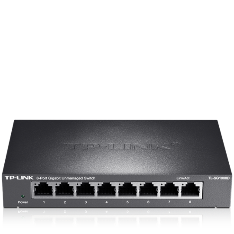 TP-LINK TL-SG1008D 8口千兆交换机 钢壳高速1000M网络监控交换机