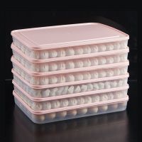送包饺器饺子盒厨房家用速冻水饺盒盘冰箱保鲜盒收纳盒馄饨盒|浅粉色 特大号2盒2盖