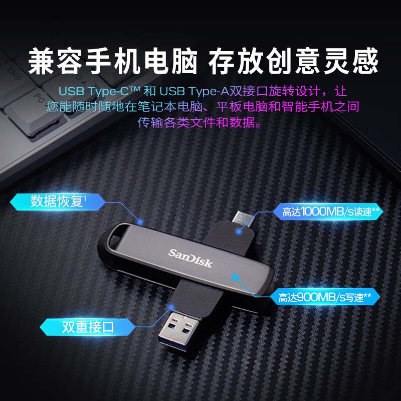 闪迪(SanDisk)SDDDE1-256GB-Z46 256GB U盘 1个高清大图