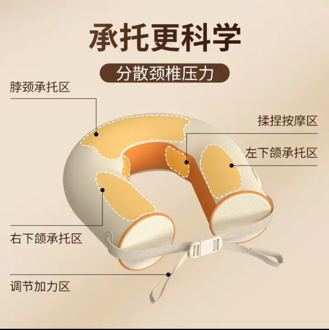 和正颈椎按摩器颈部按摩仪肩颈护颈仪仿真人揉捏办公家用便携U型枕高清大图