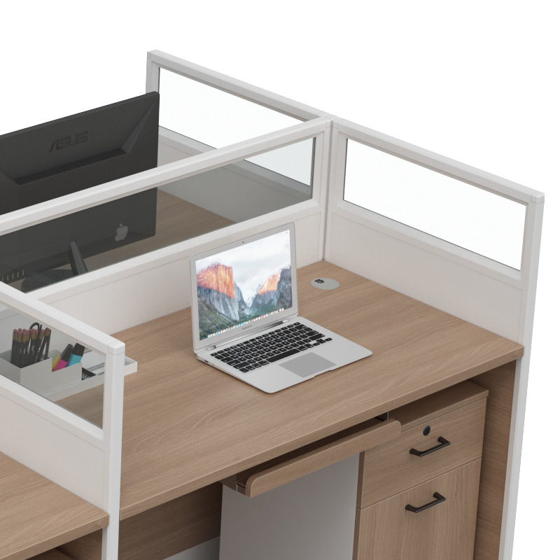 巴洛卡办公桌板式屏风职员桌24米四人屏风卡位办公桌电脑桌fl688l4