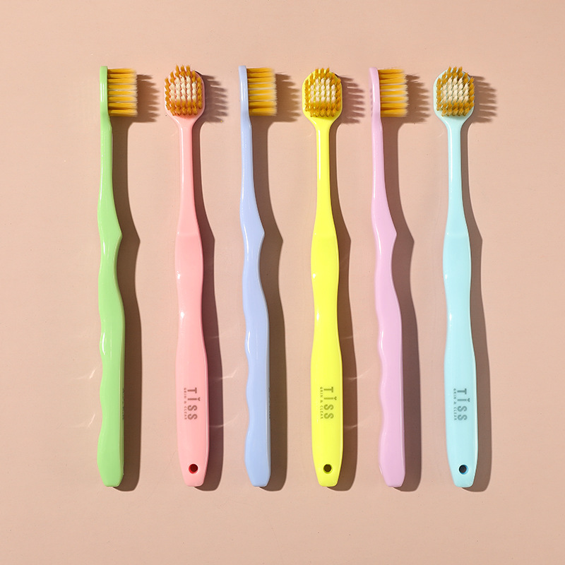 葵雨 日式宽头炫彩牙刷 单支独立包装 4支/组 颜色随机