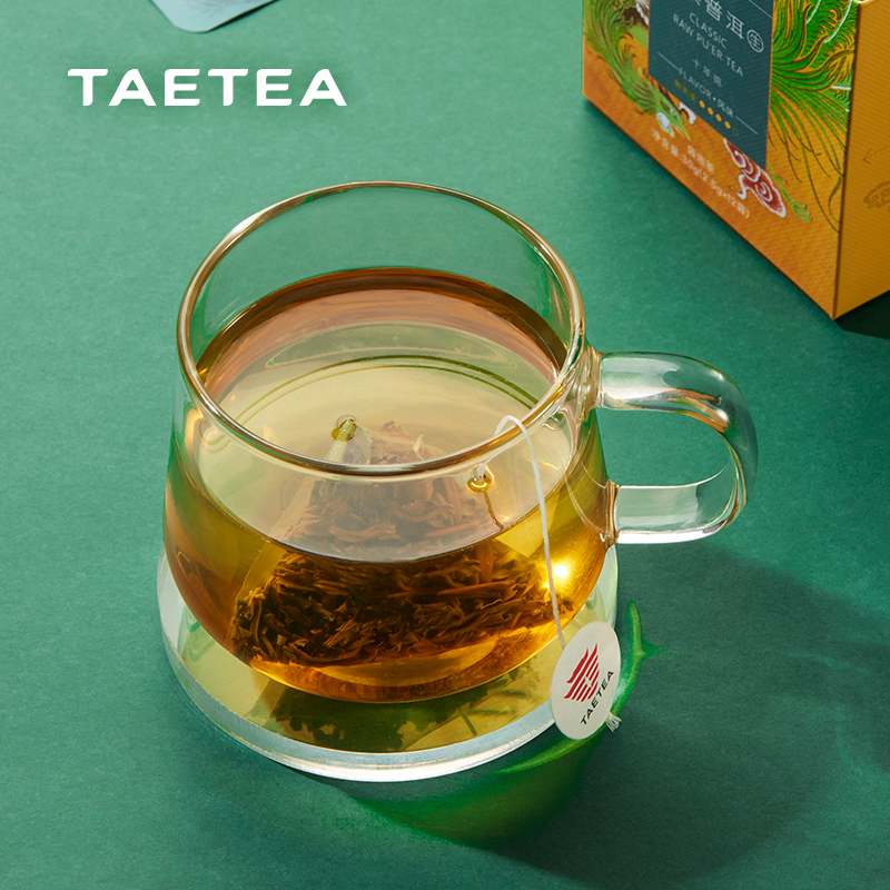 大益TAETEA茶叶普洱茶生茶 十年陈料经典三角袋泡茶包30g/盒 商务便携高清大图