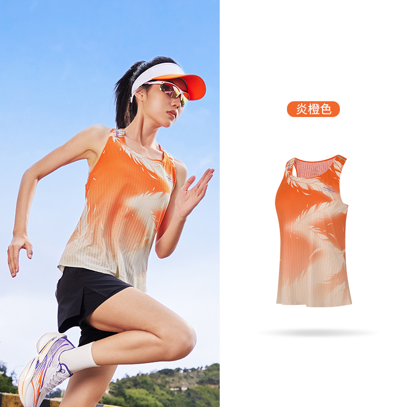 飞燃AIR丨361°运动背心女夏季新款马拉松速干透气跑步服女士背心 炎橙色 4XL