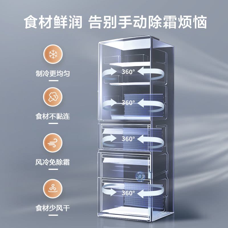 容声(Ronshen)249升三开门小电冰箱家用小型风冷无霜节能低噪出租房宿舍小户型迷你不占地BCD-249WD1N图片