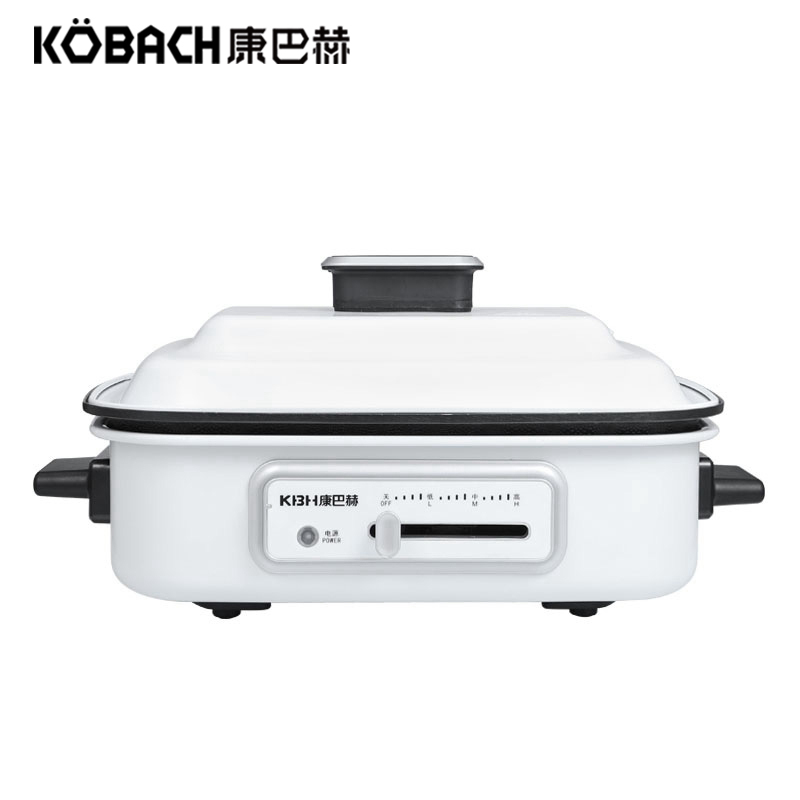 康巴赫（KBH）多功能烹饪锅 标准版（白）3盘多功能 4.5L大容量 不粘少烟 K-MP01