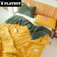 花花公子(PLAYBOY)家纺 纯色夏被针织棉空调被夏凉透气被芯双人学生1.5/1.8/2.0宿舍夏薄被子