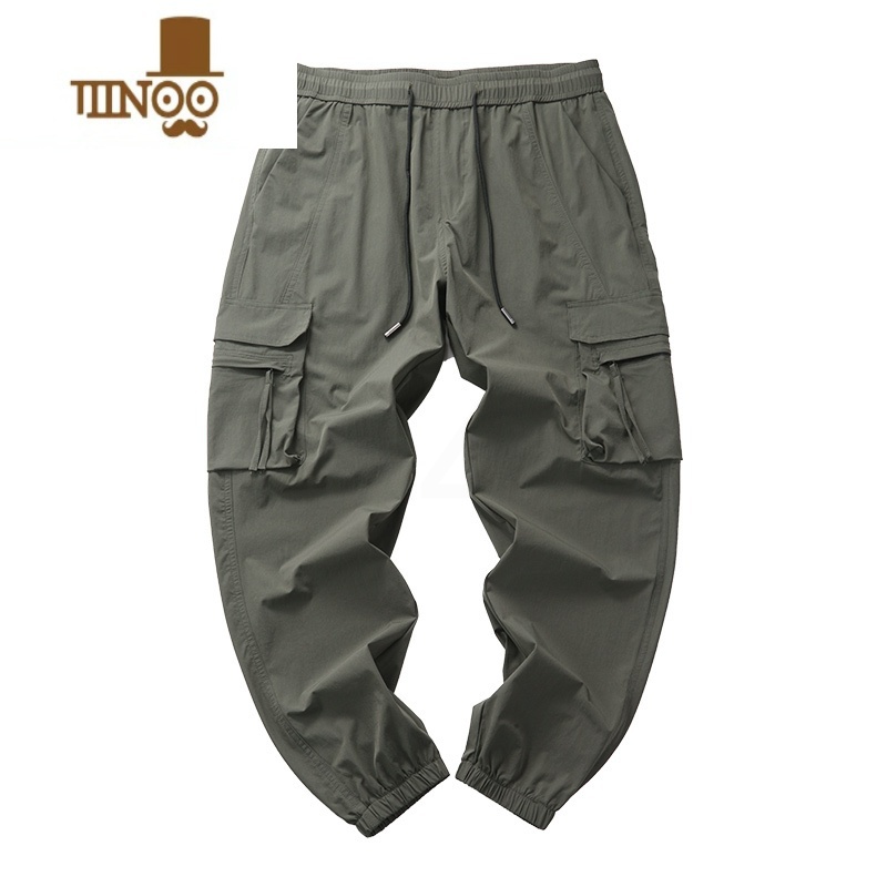 YANXU直筒工装裤男宽松秋季大码冲锋裤子男士夏季新款休闲长裤加长男夏高清大图